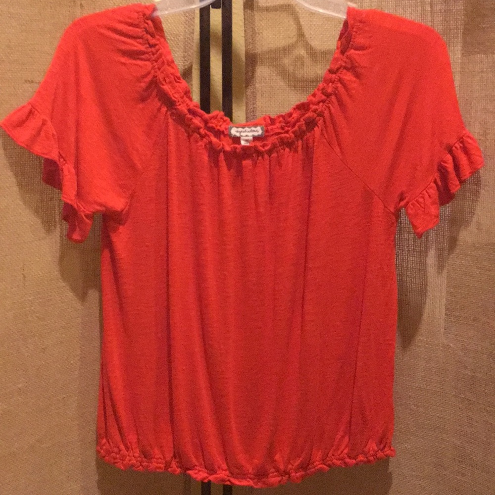 Eyeshadow deep orange blouse